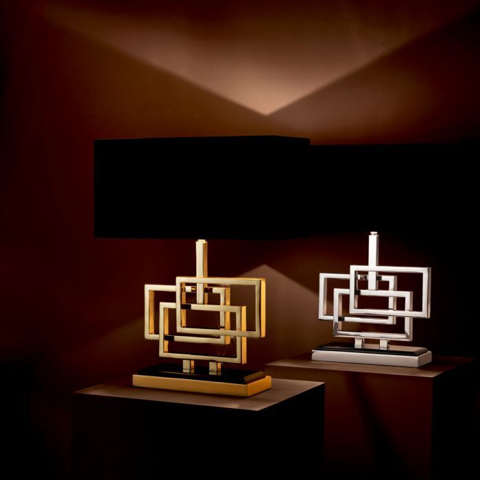 Table Lamp Windolf polished brass incl shade