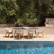 Outdoor Dining Table Nassau S light grey ceramic