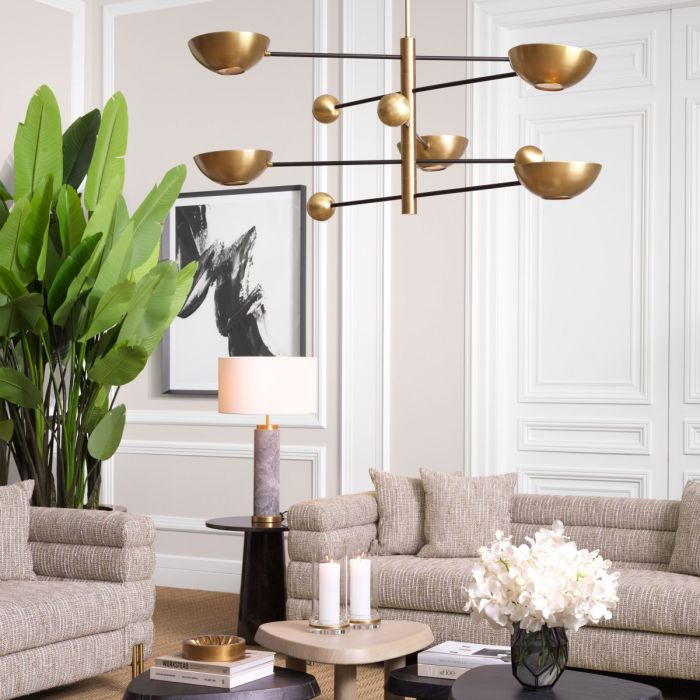 Chandelier Salinas antique brass finish