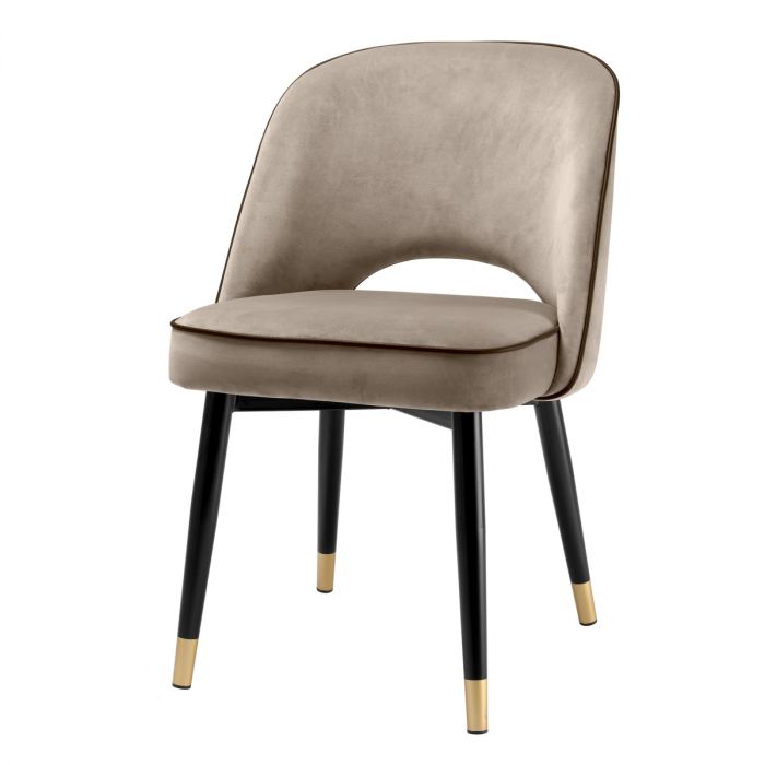 Dining Chair Cliff savona greige velvet set of 2