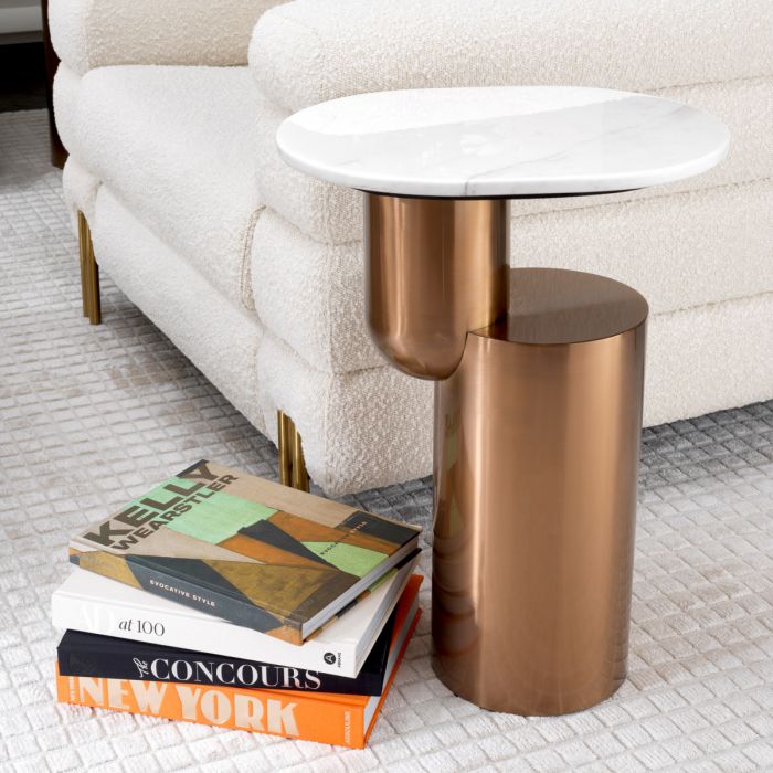 Side Table Tosca brushed copper finish