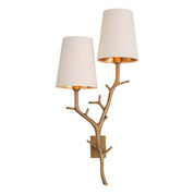 Wall Lamp Syracuse vintage brass finish incl shades