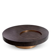 Coffee Table Otus round mocha oak veneer brushed brass finish