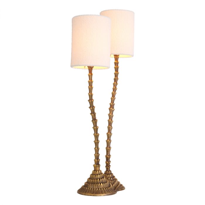 Table Lamp Forenza vintage brass finish incl shades