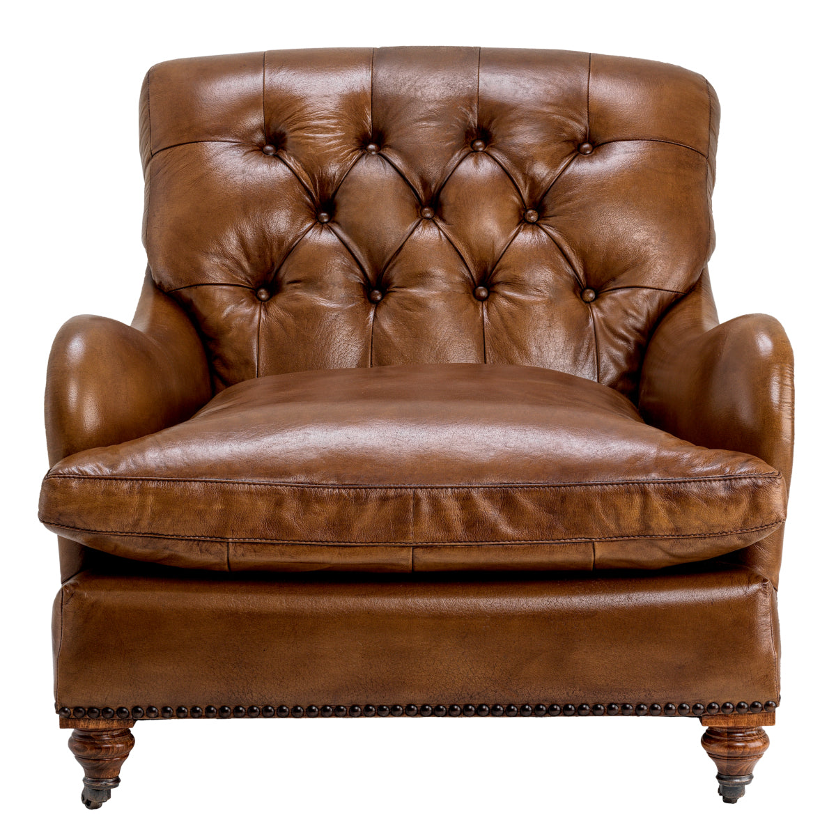 Sillón Club Caledonian cuero tabaco