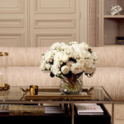 Ramo de Peonias tonos blancos tacto real 48 uds/2 variedades