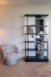 Display cabinet Rigley with mirror (Charcoal)
