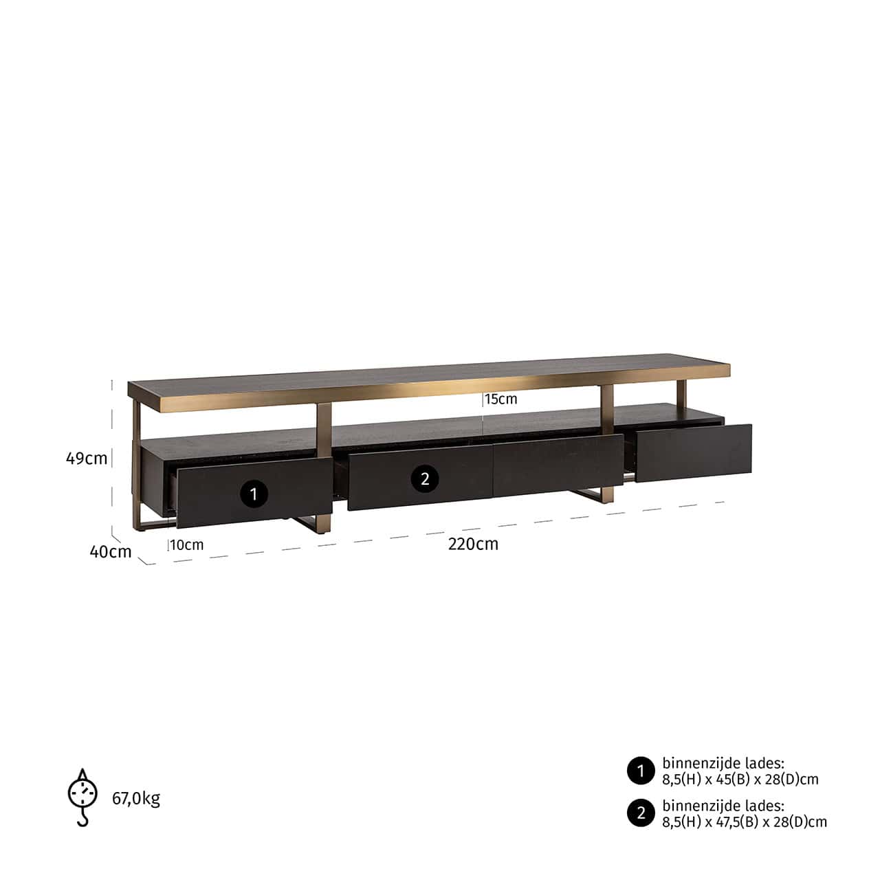 TV cabinet Diddley (Charcoal)