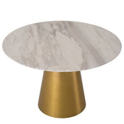 Dining Table Nathan brushed brass finish white marble