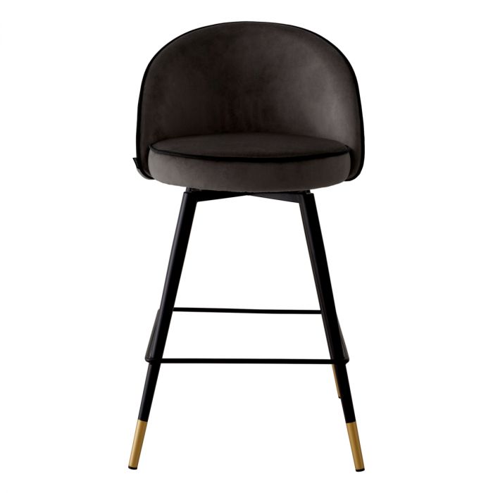 Counter Stool Cooper roche dark grey velvet set of 2