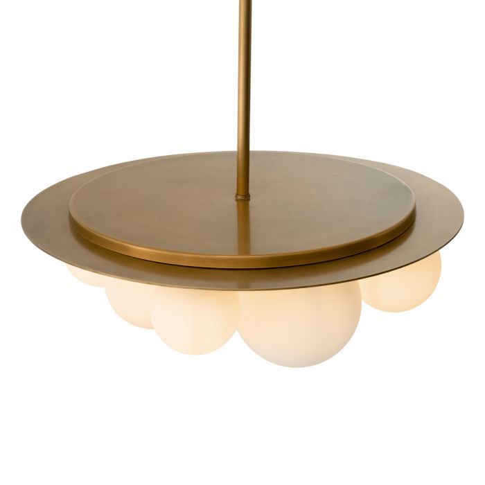 Lámpara de araña Orsini de cristal blanco