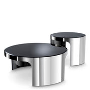 Mesa de centro Piemonte acero inoxidable pulido juego de 2