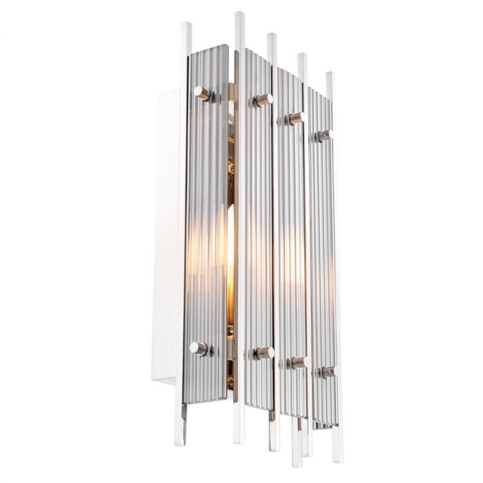 Wall Lamp Sparks S nickel finish smoke glass