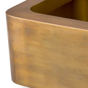 Planter Jasper square XS vintage brass finish 60 x 60 x H. 35 cm