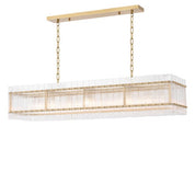 Chandelier Ruby rectangular antique brass finish