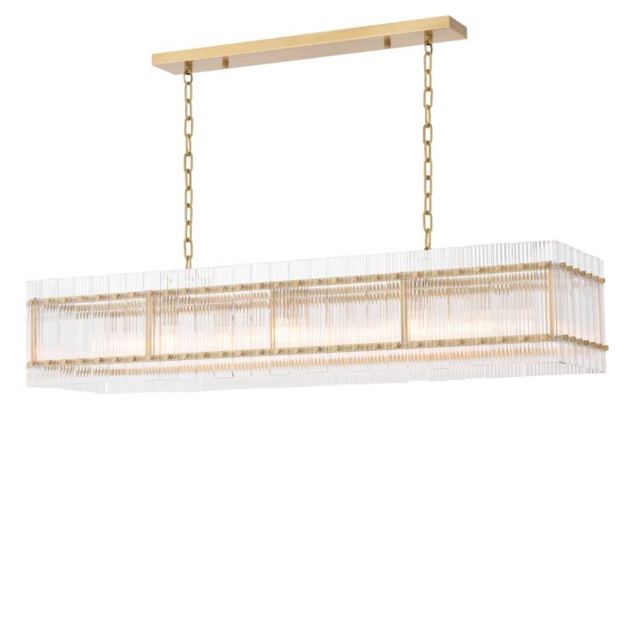 Chandelier Ruby rectangular antique brass finish