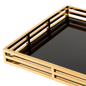 Tray Giacomo gold finish rectangular