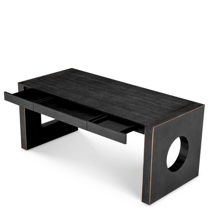 Desk Rovigo charcoal grey oak veneer
