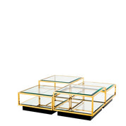 Coffee Table Tortona gold finish set of 4