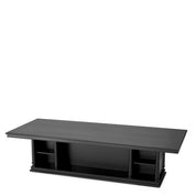 Mesa de biblioteca central con acabado negro