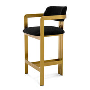 Counter Stool Donato brushed brass finish bouclé black