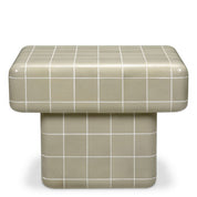 Mesa auxiliar de exterior Mateo gris claro
