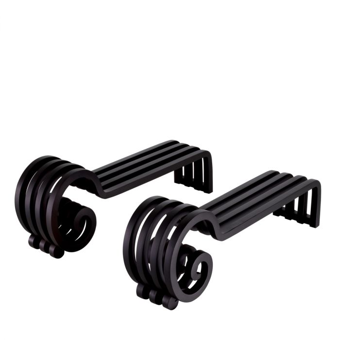 Andiron Mardor black finish set of 2