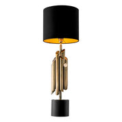 Table Lamp Beau Rivage Round vintage brass finish incl shade