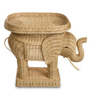 Side Table Elephant natural rattan