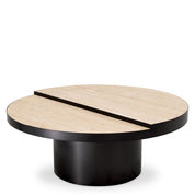 Coffee Table Excelsior bronze finish travertine