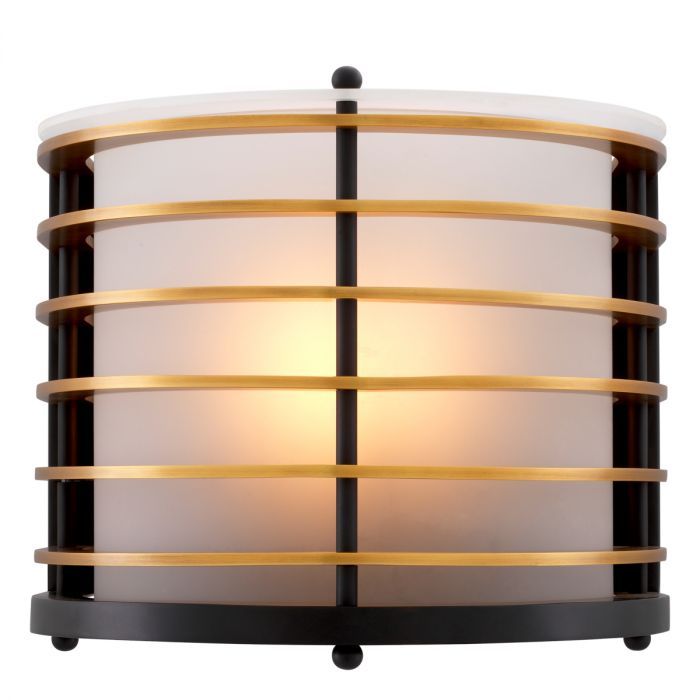 Wall Lamp Logan black finish frosted glass