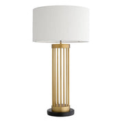 Table Lamp Condo antique brass finish incl bouclé shade