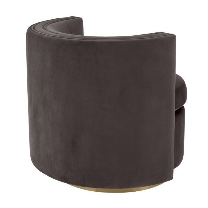 Swivel Chair Amanda savona grey velvet
