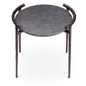 Side Table Arca grey marble bronze finish