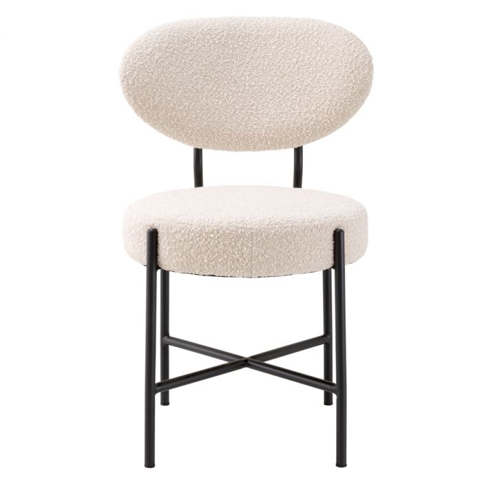 Dining Chair Vicq bouclé cream set of 2