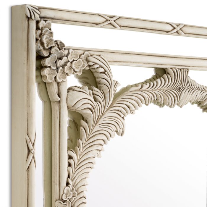 Mirror Le Royal antique white finish