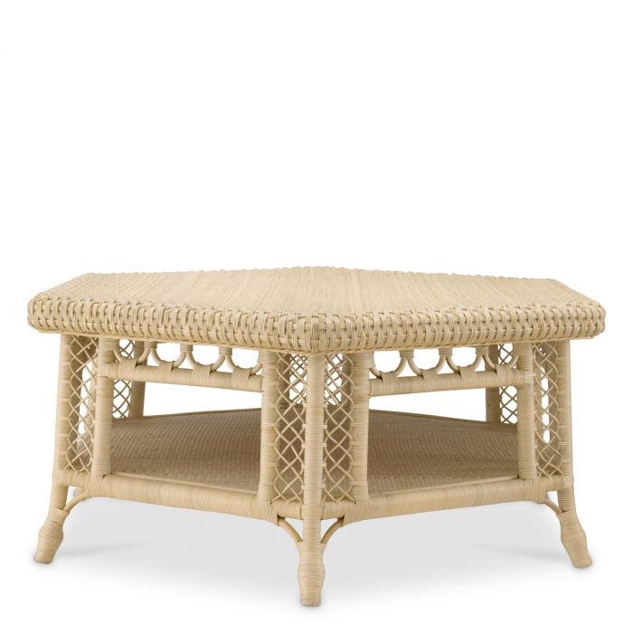 Coffee Table Saba Hexagon natural rattan