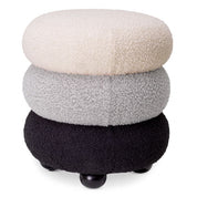Stool Tulum bouclé cream grey black