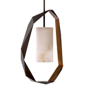 Chandelier Santos gunmetal finish incl alabaster