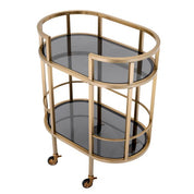 Trolley Townhouse brushed brass finish smoke glass