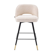 Taburete alto Cliff bouclé crema juego de 2
