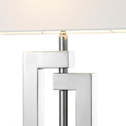 Table Lamp Leroux polished ss incl shade