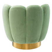 Silla giratoria Mirage savona terciopelo verde pistacho