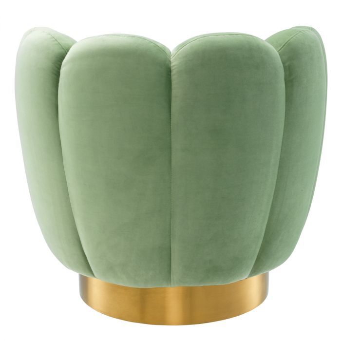 Silla giratoria Mirage savona terciopelo verde pistacho