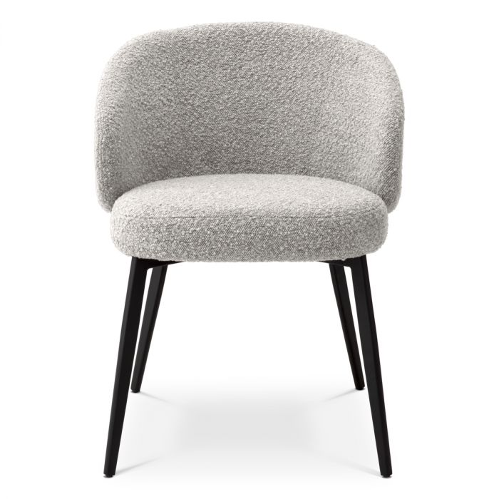 Silla de comedor Lloyd con brazo bouclé gris juego de 2