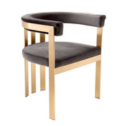 Dining Chair Clubhouse br brass finish savona grey