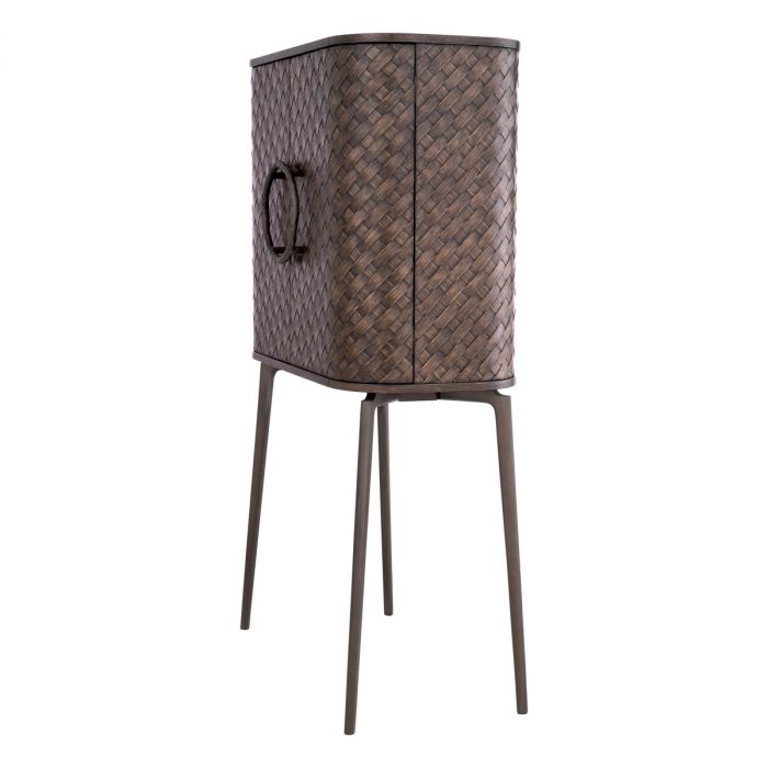 Bar Cabinet Nilsson oak veneer bronze finish