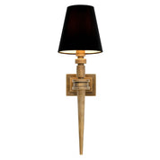 Wall Lamp Waterloo Single vintage brass finish incl black shade