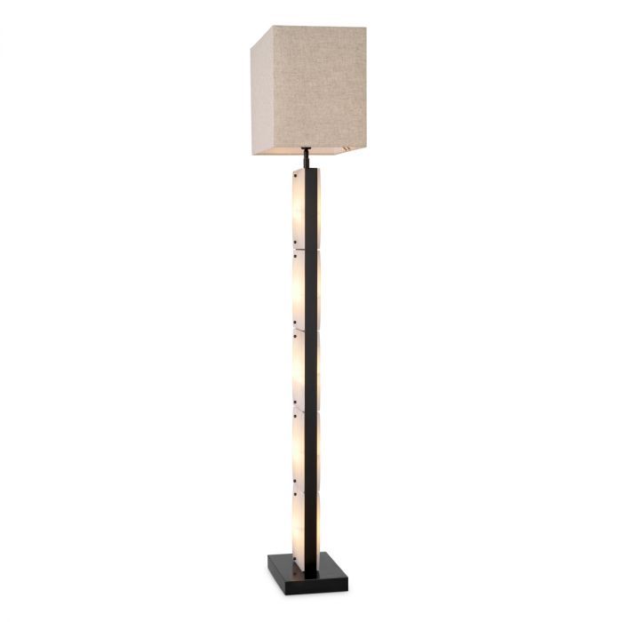 Floor Lamp Ortiz bronze highlight finish incl shade