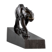 Pantherae bronze on marble base